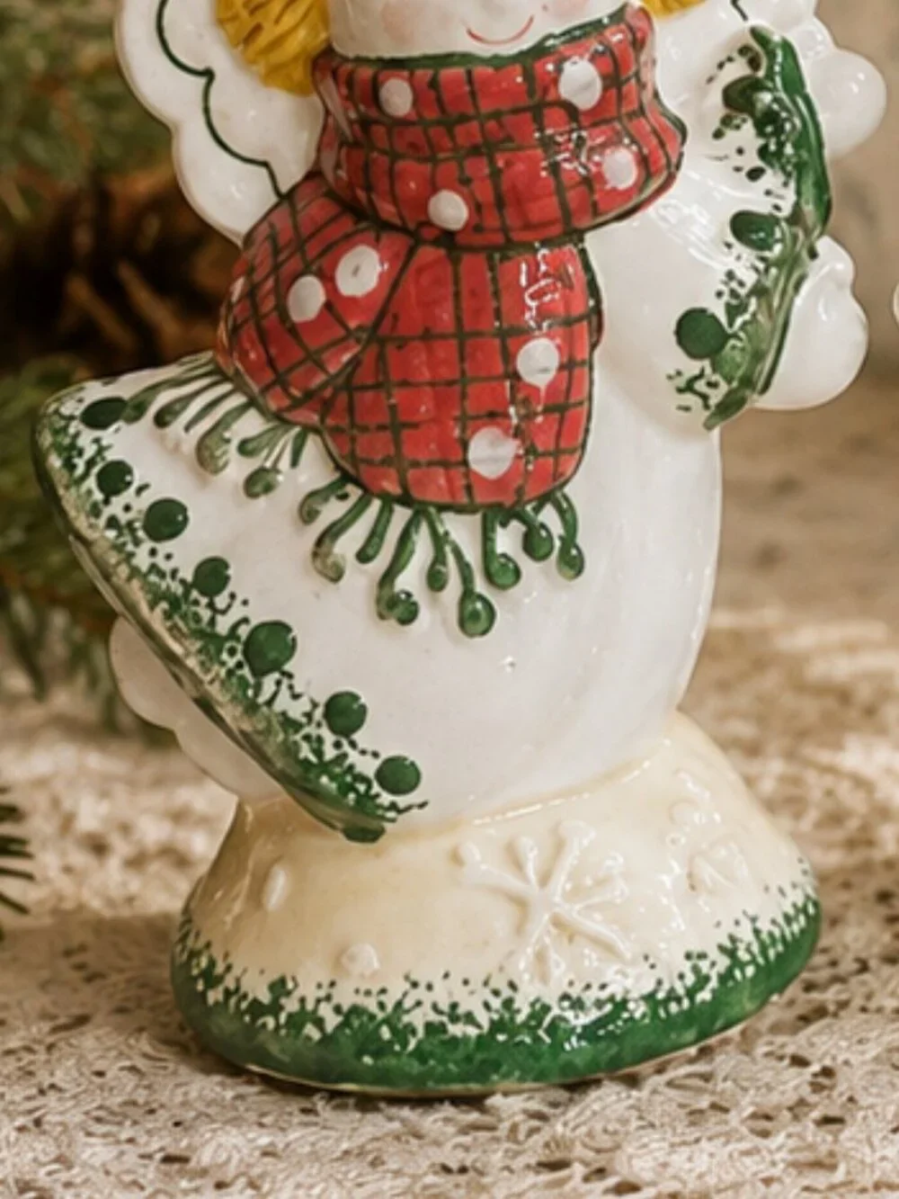 Rare Charming Vintage Snow Angels Ceramic Salt and Pepper Shakers Set